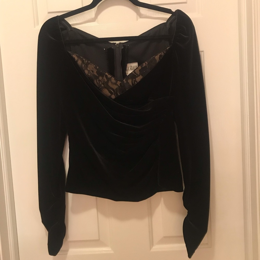 Black velvet formal top